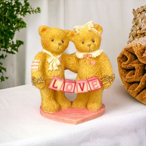 Cherished Teddies Bears Holding Love Block Letters Mini Figurine #203076 NEW - Picture 1 of 9